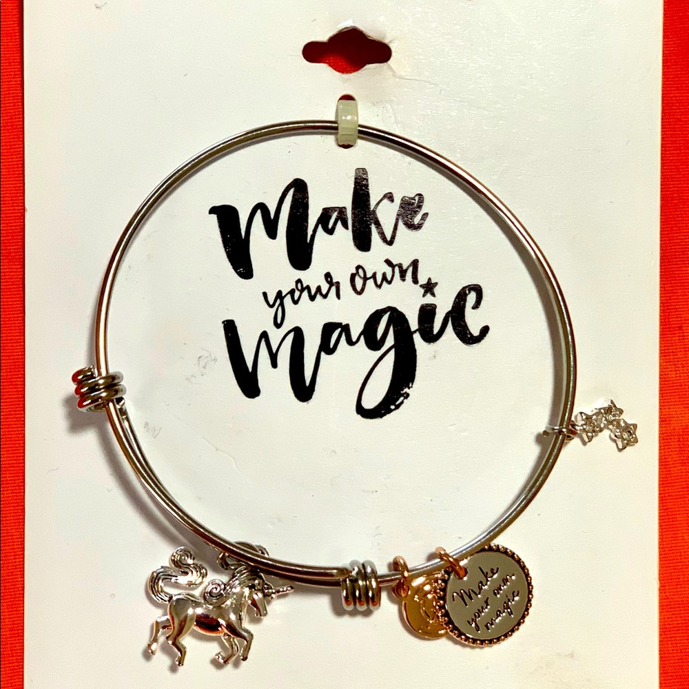 Love this life Unicorn charm bangle bracelet